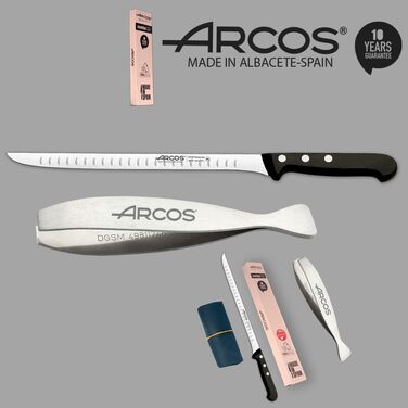 Тримач для шинки Arcos Professional в т.ч. щипці для шинки Ніж для шинки Ніж для шинки Ніж для шинки Професійний ніж для шинки Тримач шинки з нітруму з нержавіючої сталі 240 мм щипці