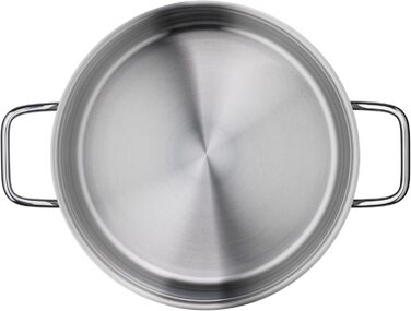 Набір кухонного посуду Silit Extra Cook: каструлі 16/20/24 см з кришкою, ковшик 16 см, мірна шкала, широке вільно, придатний для миття в посудомийній машині, з нержавіючої сталі Crominox (казанок 24 см)