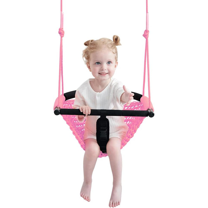 Дитяча гойдалка-трансформер 2-в-1 Nets Tribe для дому та саду (зелений/рожевий)