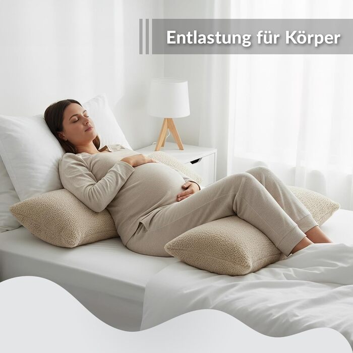 Подушка для вагітних та годування Totsy Baby, подушка для сну на боці з чохлом, сертифікат Oeko-Tex, світло-сіра, 40x145 см