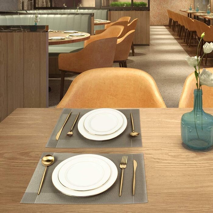 Набори серветок на стіл DACHUI, 8 шт., тканинні, під льон, водовідштовхувальні, термостійкі, миючі, довговічні (димно-сірий) (кава, 4 шт.)