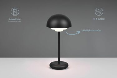 Освітлення Else LED Настільна лампа, заряджається через USB-C, бездротова, сенсорна, IP44, 13x30 см, чорна, 2W пластик