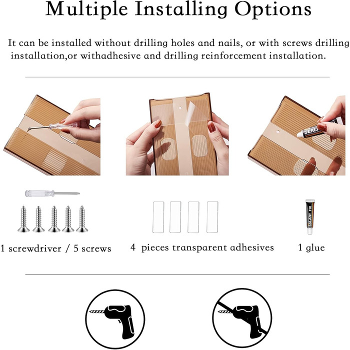 Тримачі для келихів вина Vaisoeny (4 шт), прозорі, для кухні та бару (колір: коричневий, 2 шт в упаковці)
