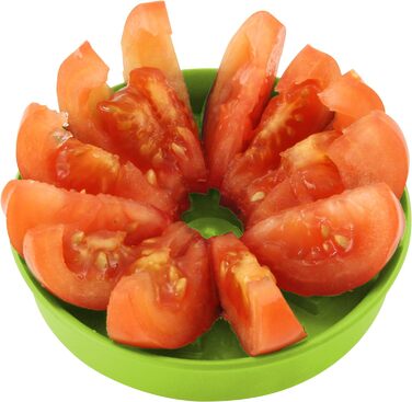 Тропічна перегородка для томатів і яблук, порційна форма для яблук і томатів з піддоном для крапель (кораловий/зелений), ука, 16,7x12,9x3,5 см