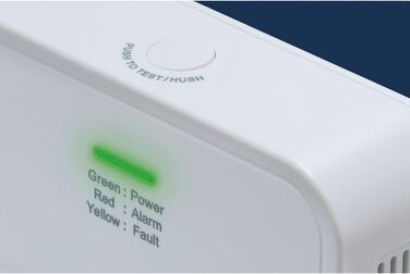 Детектор чадного газу ABUS COWM370 - датчик CO з 7-річним сенсором, гучний сигнал 85 дБ, кнопка тестування та 3 роки роботи від батареї - білий, 1 шт., без дисплея