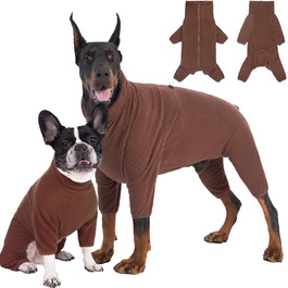 Пальто для собак Теплий светр для собак Флісовий пуловер Пуловер для собак на подвійній блискавці з довгими рукавами Зимове пальто для собак Теплий светр для собак для малих середніх великих собак Пальто для собак з ногами Куртка для собак 3XL Кава