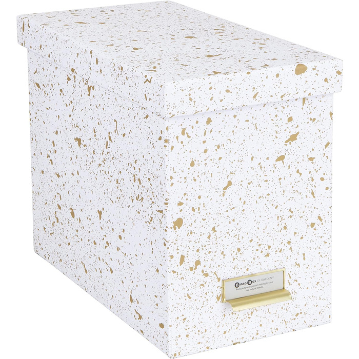 Йохан підвісна коробка для зберігання з кришкою-стильна архівна коробка, що включає 8 підвісних степлерів-підвісна коробка для зберігання папок з ДВП і паперу - із золотою цяточкою)