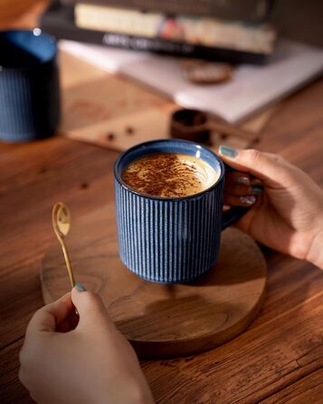 Набір тарілок Star 12 предметів для 4 осіб, керамічний посуд, стійкий до подряпин, для мікрохвильовки та посудомийної машини (Небесно-блакитний, чашки 355 мл, 6 шт.)