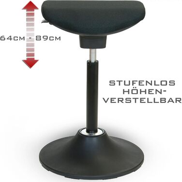 Крісло-трансформер VERSEE V1703 з тканини, чорне: регульована висота, поворотне, для офісу та дому