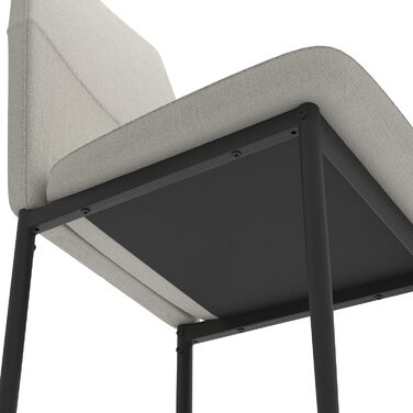 Стілець для їдальні GOLDFAN (4 шт.) з льоновим покриттям, сірий (бежевий). Сучасний кухонний стілець, м'який, з металевими ніжками. Підходить для вітальні та кухні.