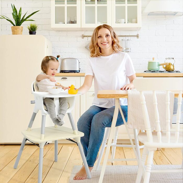 Стілець для годування Honey Joy 5-в-1: трансформується, безпечний, з PU-шкіряним сидінням та ременем, для дітей