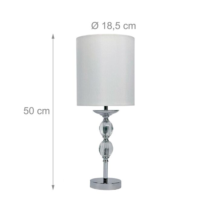 Лампа для столу Relaxdays з кришталевою основою та тканинним абажуром