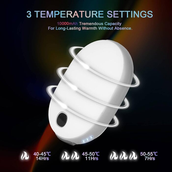 Електричний грієчка для рук OHLGT 10000mAh: портативний нагрівач з Power Bank, USB, для Рейно, артрит, спорт, 15 годин роботи