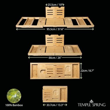 Підставка для ванни Temple Spring: дерев'яна, складана, бамбукова - аксесуари для ванної кімнати