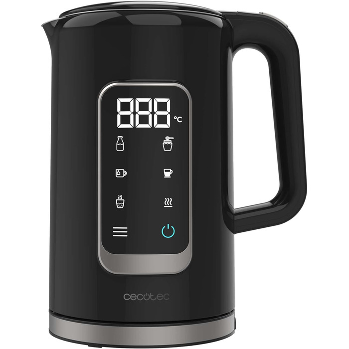 Електричний чайник Cecotec Thermosense 500 Touch: 1,7 л, 2200 Вт, нержавіюча сталь, 5 температурних режимів, сенсорне управління, поворотний на 360°, Cool Touch, автоматичне відключення, функція підтримання тепла