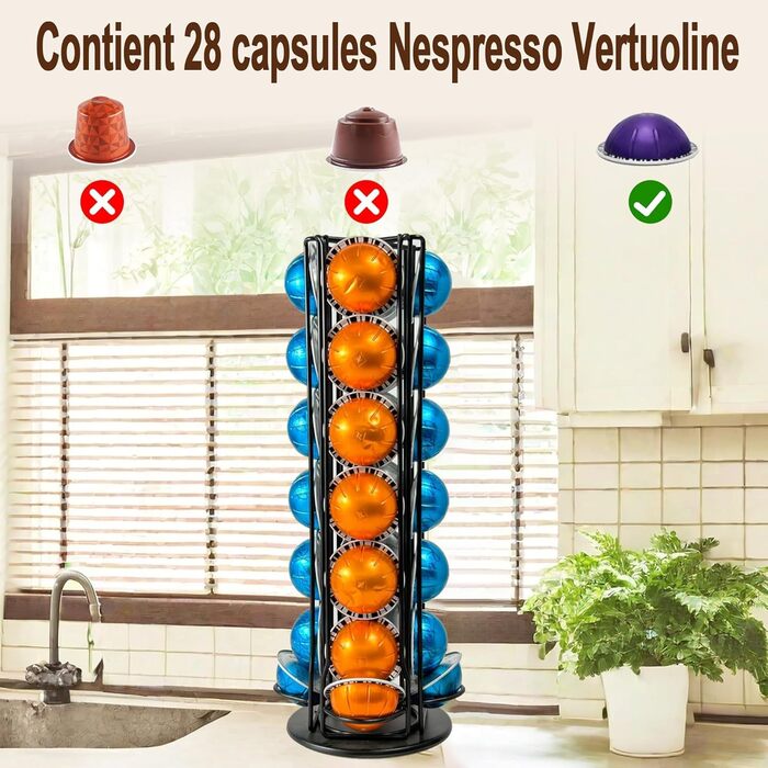 Підставка для капсул Nespresso Vertuo - чорна, 28 капсул