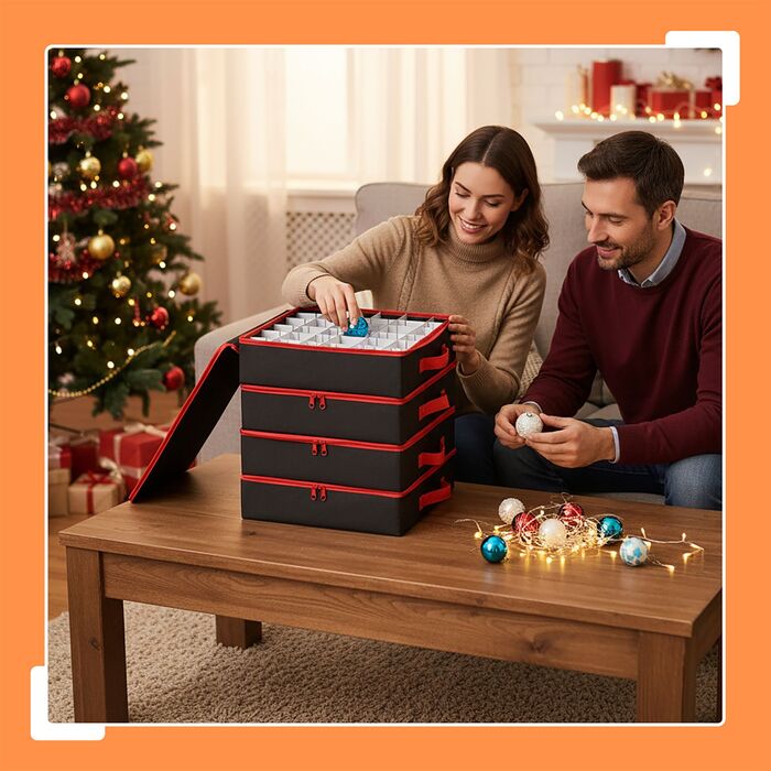 Набір коробок для зберігання новорічних кулічок Relaxdays (4 шт.)