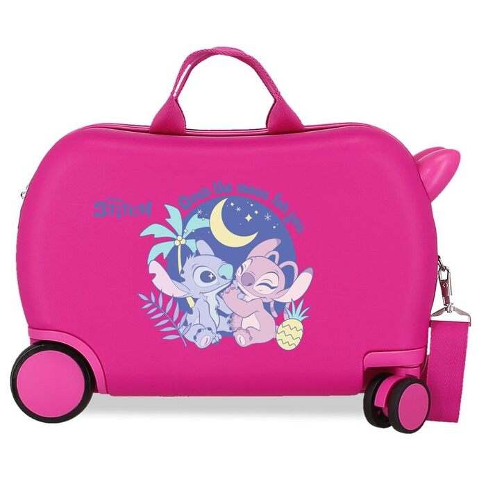 Дитяча валіза для ручної поклажі Disney Stitch Moods, жорсткий ABS пластик, з кодовим замком та 4 подвійними колесами, колір In The Moon