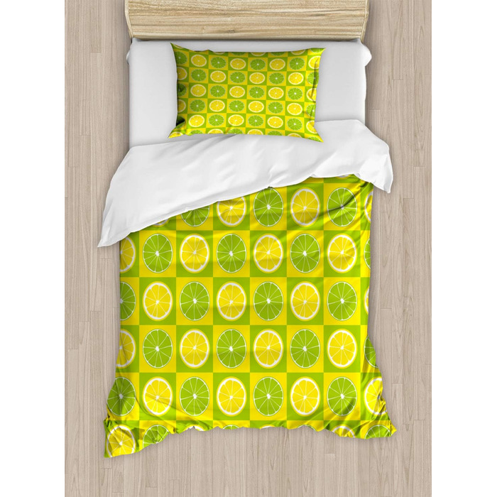 Набір підковдр Шотландія Двоспальне ліжко, карта та прапор, м'яка форма Високоякісна підковдра з 2 предметів з 1 наволочкою, (170 x 220 см - 75 x 50 см, жовтий лаймово-зелений)