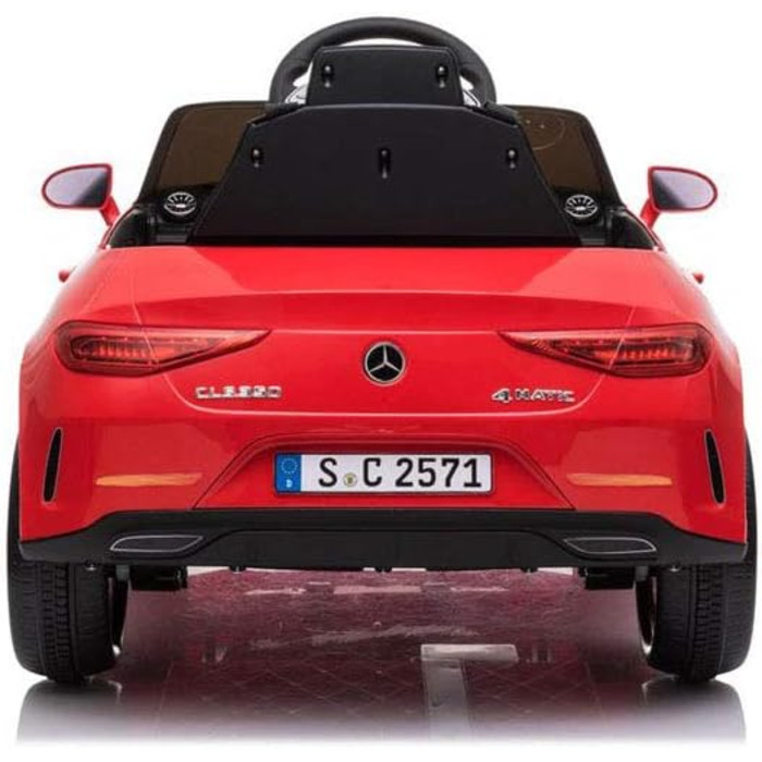 Дитячий електромобіль Mercedes CLS 350 AMG Babycar, ліцензія, 12V акумулятор, шкіряні сидіння, дистанційне керування, MP3, червоний