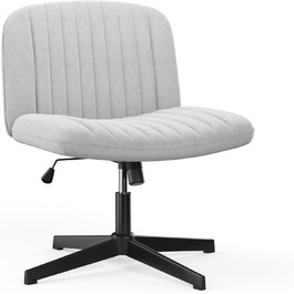 Офісне крісло без підлокітників Naspiro, сіре, з тканини, регульоване по висоті, поворотне на 360°, з функцією гойдання