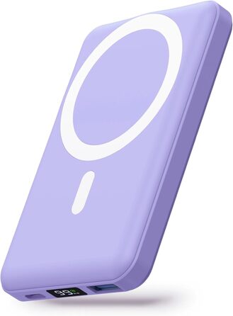 Магнітний, USB-C, LED-дисплей, 22,5 Вт PD, сумісний з iPhone (фіолетовий), 10000mAh