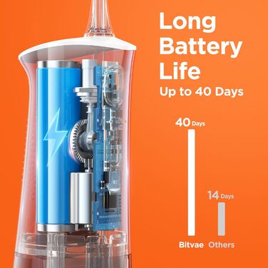 Комбінований набір: Іригатор для рота та електрична зубна щітка Bitvae, 3 режими & 5 рівнів тиску, бездротовий, з 4 насадками для щітки та 4 насадками для іригатора, чорний