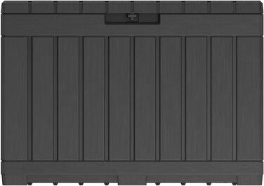 Садова скриня Koll Living Kentwood 190л з сидінням, антрацит – водонепроникний бокс для зберігання садових речей та іграшок