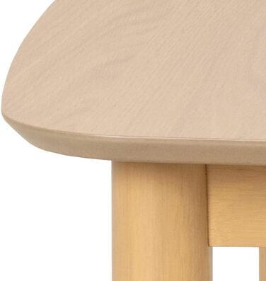 AC Design висувний обідній стіл Monty для 6 осіб, прямокутна стільниця, білий дуб, круглі ніжки, кухонний стіл, 160 x 75 x 90 см