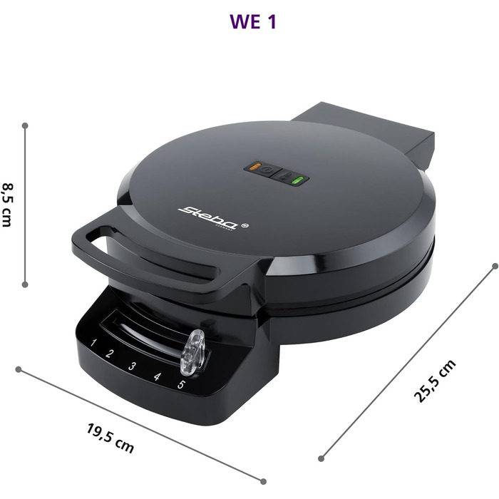 Вафельниця Steba 183100 WE 1 вафельниця антипригарне покриття, світловий індикатор, складання, плавне регулювання температури