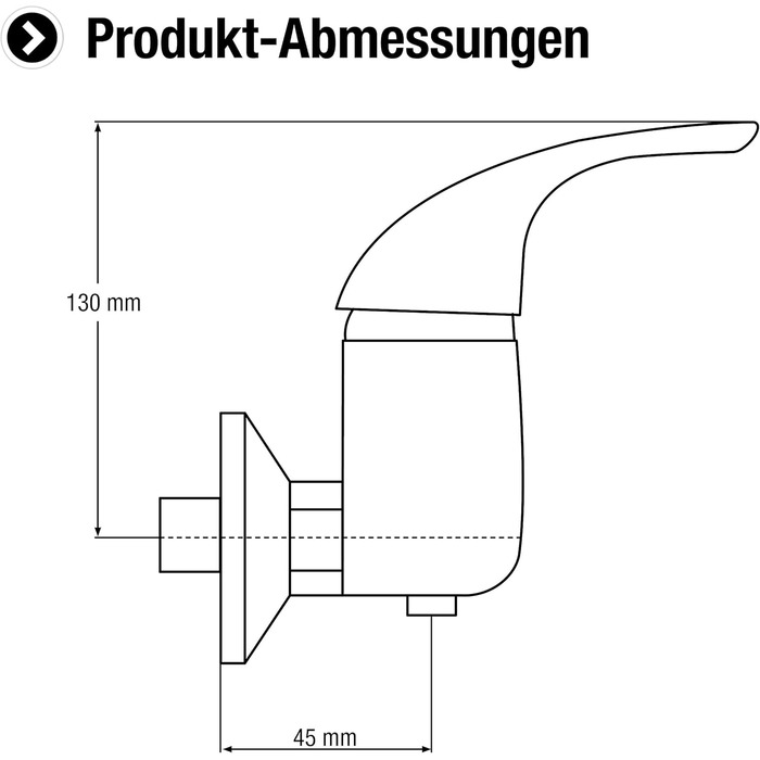 Однорідний змішувач 'Anza' з латунним корпусом – хромований – 1/2 дюйма, для підключення до душу / Змішувач для ванни / Настінний змішувач для ванни – SA932