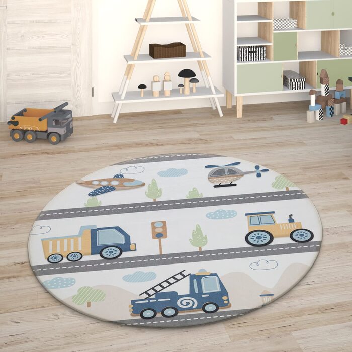 Домашній дитячий килимок Paco, килимок для дитячої кімнати, вуличний килимок, килимок для ігор, розмір колір (80 см круглий, Різнокольоровий)