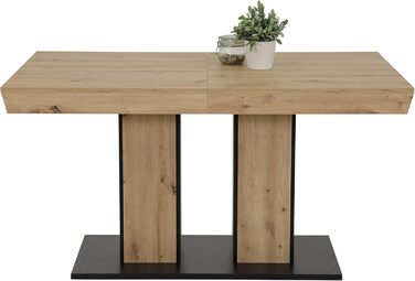 Розсувний обідній стіл Agnes з дерева, шпон дуба Artisan, 140-220x90x76 см