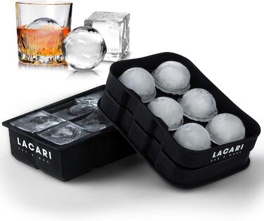 Форма для льоду силіконова Lacari ORIGINAL Ice Cube XXL 6 шт. Round & 6 шт. Square Без вмісту BPA