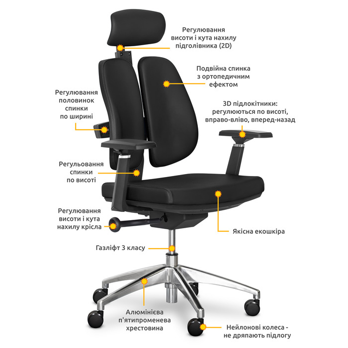 Крісло Mealux Tempo Duo Black (арт.Y-551 KB Duo)