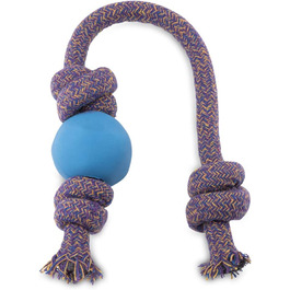 М'яч ігровий BecoThings, 50 см, синій з мотузкою