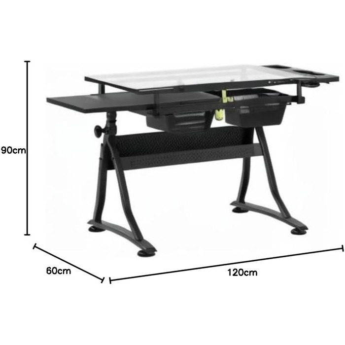Стол для малювання Fromm & Starck Star_Desk_09, архітектурний, робочий, зі склоповерхнею, регульований нахил, 120x60x90 см