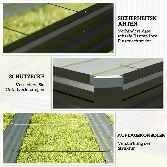 Підвищене грядка, садовий контейнер, грядка для трав, стійкий до погодних умов, відкритий ґрунт, розмір 240 x 60 x 30 см, темно-сірий