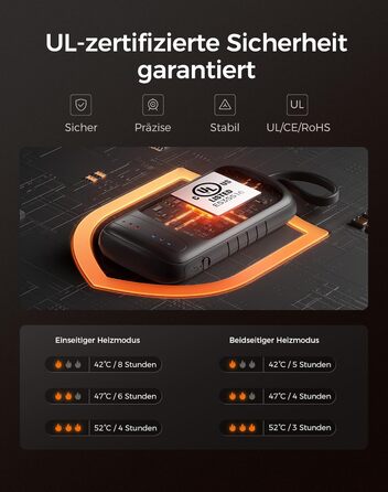 Електричні грілки для рук OCOOPA DuoHeat UT5 - чорні, для кемпінгу, полювання, подорожей, подарунок для чоловіків