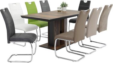 Крісло-гойдалка Hela Tische Flora, кухонне, з металевим каркасом, штучна шкіра, бежеве, 42x57x98 см