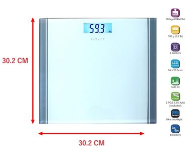 Цифрові ваги жиру в організмі Exzact з додатком - Bluetooth - Ємність 180 кг - Білий