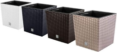 Квадратний горщик для квітів Prosperplast Rato, антрацит, 64 л, 39x39x40,5 см