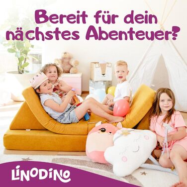 Linodino® дитяче ігрове крісло-диван з м'яких кубиків | Дитячий диванчик та куточок для ігор | Кубики для дітей | Сертифікат Oeko-Tex 100 | Бджолиний колір