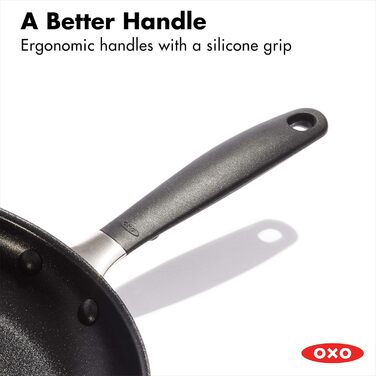 Сковорода OXO Good Grips 30,5 см з антипригарним покриттям, нержавіюча сталь, силікон, чорна