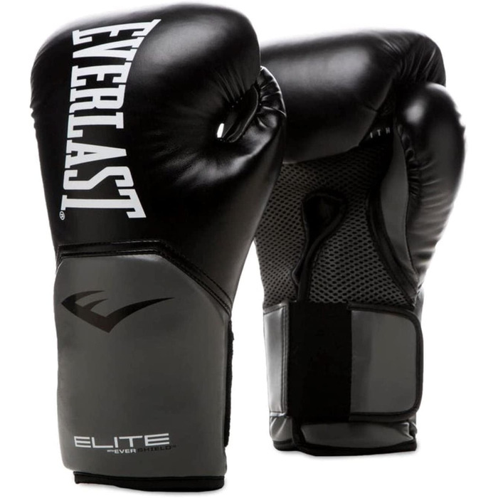 Боксерські рукавички для дорослих унісекс Everlast Pro Style Elite Glove рукавички 12 унцій чорний / сірий