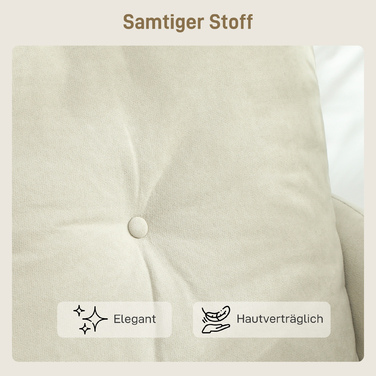 Диван HOMCOM на 2 місця з м'яким оновленням з піни та тканинною оббивкою, ідеально підходить для вітальні, спальні, з металевим каркасом, кремово-білий