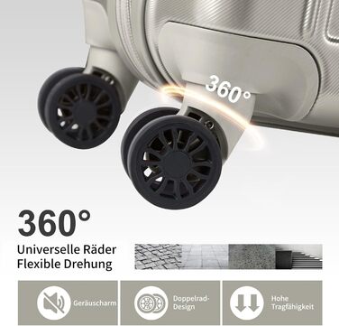 Набір валіз LALAHO 2 шт: дорожній набір з косметичною сумкою, валізи з ABS+PC, телескопічний ручка, ручна поклажа, градієнтний дизайн (Space Gray)