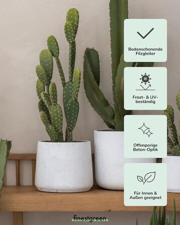 Вазон Patt Pflanzgefäß Grau L: бетонний вазон для дому та саду, XL (23x19x19.5 см)