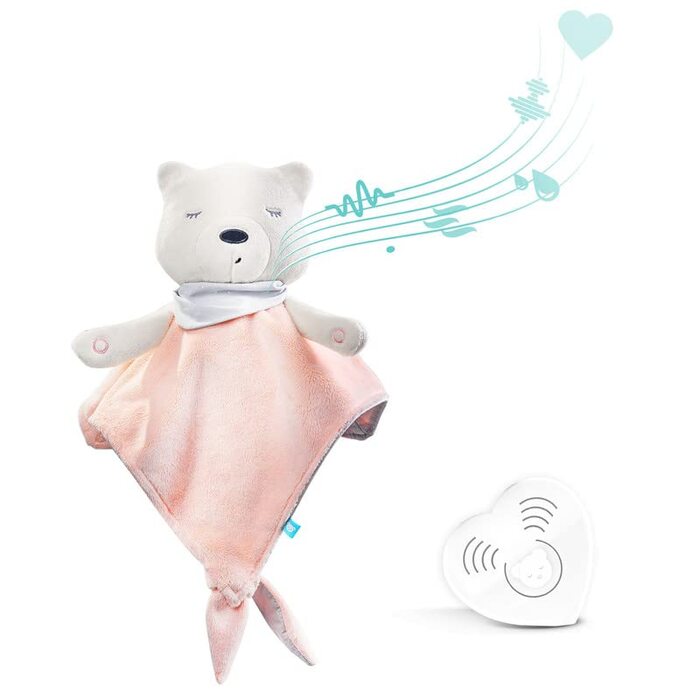 Засіб для засипання myHummy Baby Doudou Basic біле / засіб для засипання з білим шумом для дітей, заспокійливий дитини засіб для засипання my hummy Baby з м'яким доглядом через 1 годину (1-е базове, рожеве)