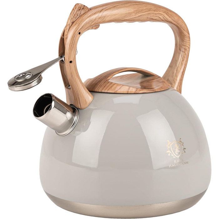 Електричний чайник Karl Hausmann 3L з автоматичним свистком - нержавіюча сталь для індукційних, газових та електричних плит